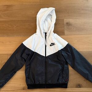 Nike Two-Tone Black and White Windrunner Hooded Repel Jacket